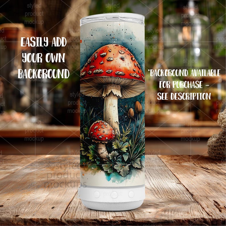Maqueta de vaso térmico delgado de 20 oz para sublimación (PSD, Canva, PNG) imagen 8