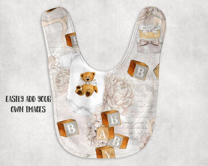 Download Fleece baby bib mockup template Add your own image and | Etsy