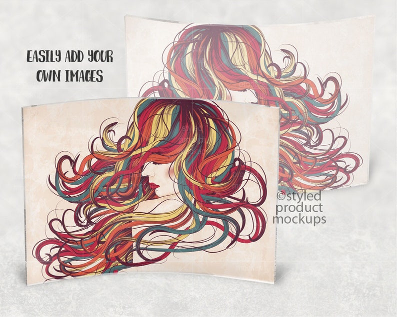 Dye Sublimation Curved Acrylic mockup template Add your own | Etsy Can You Sublimate On Acrylic Paint