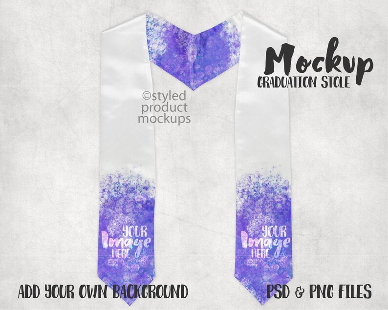 Dye sublimation graduation stole Mockup | Add your own image and background 