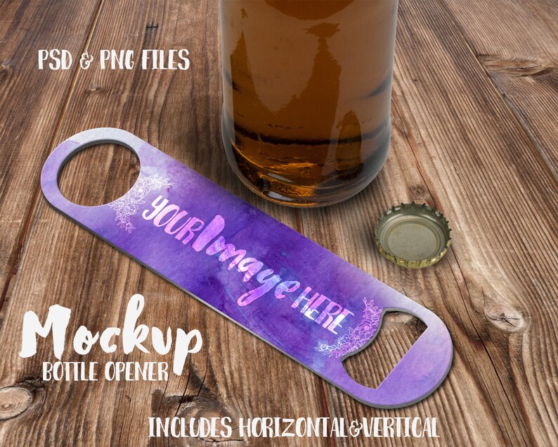 Download Bar Bottle Opener Mockup Template Add your own image and | Etsy