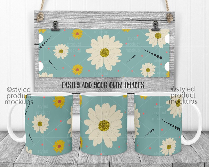 Download Dye sublimation 11 oz coffee mug with full wrap scene mockup | Etsy