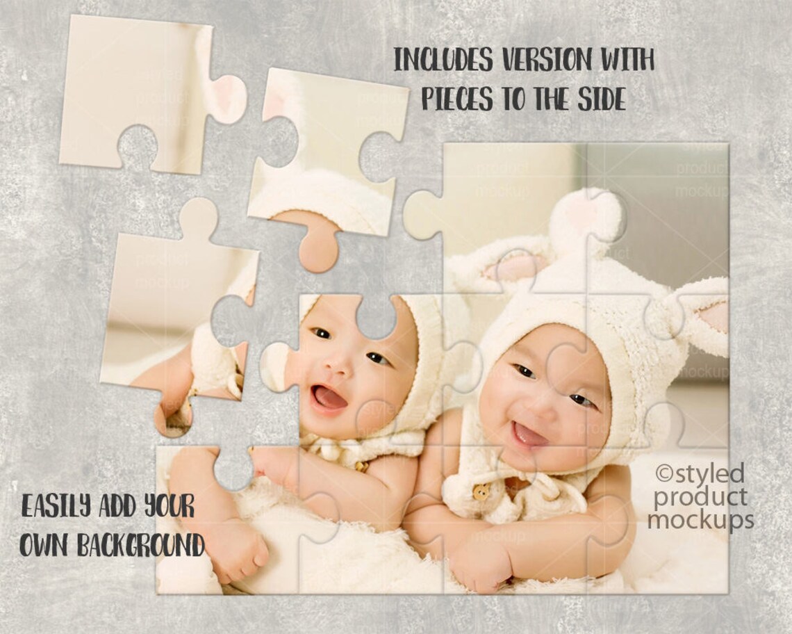 Sublimation 12 piece horizontal puzzle Mockup Template Add | Etsy