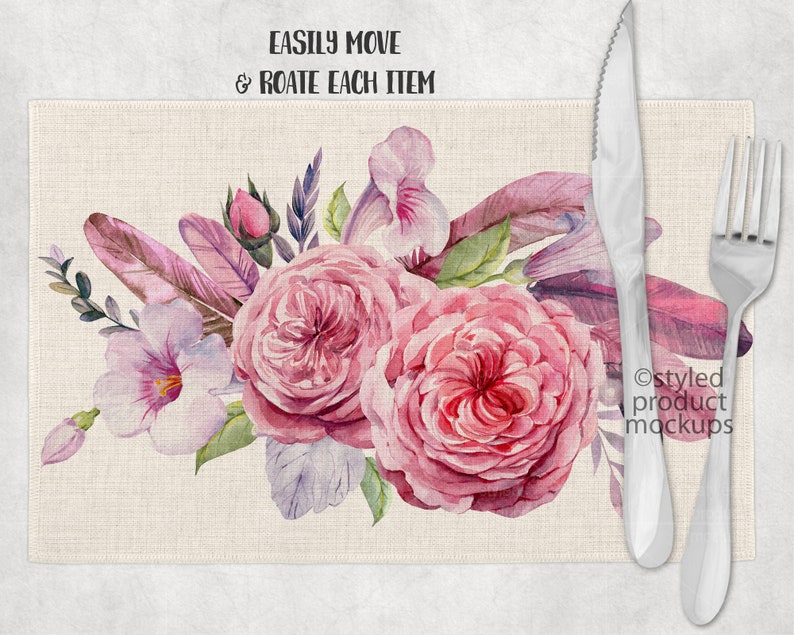 Download Dye sublimation linen placemat mockup Add your own image ...