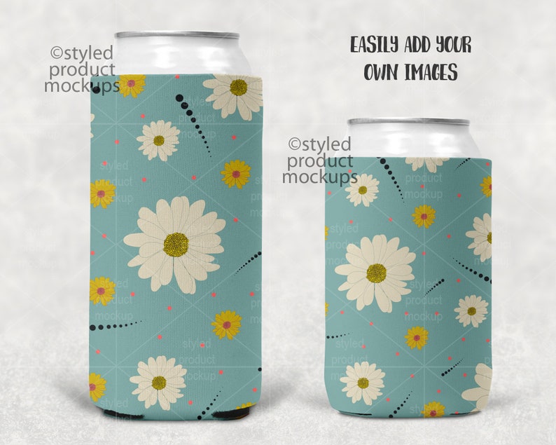 Download Dye sublimation 12 oz and 16 oz can cooler mockup Add your | Etsy