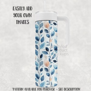 20oz Tumbler Mockup with Handle Lid (PSD, Canva, PNG) image 2