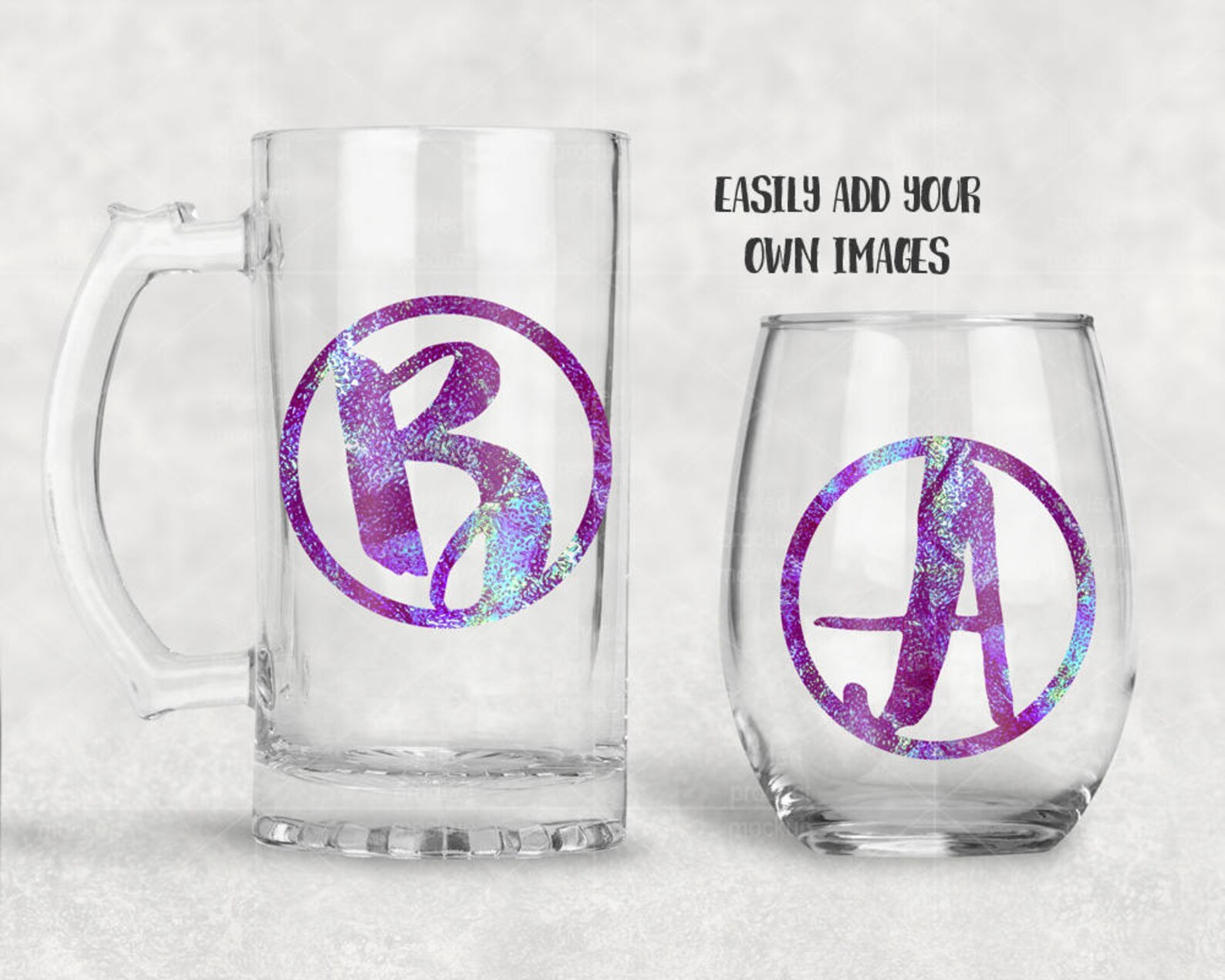 Glass Stein and Stemless Wine Glass Side by Side Template Etsy