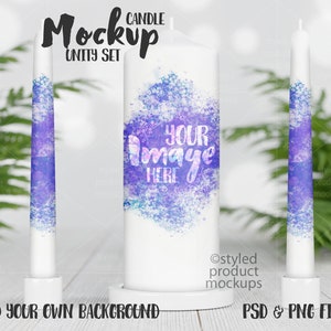 Unity candle set Mockup | Add your own image and background