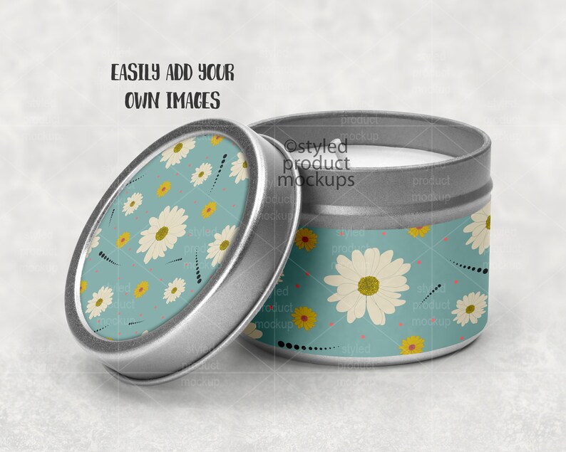 Download Dye sublimation metal candle with lid and label mockup Add ...