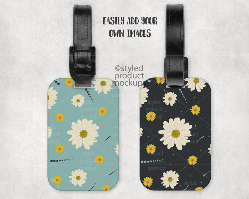 Download Dye sublimation rectangle luggage tag with black strap ...
