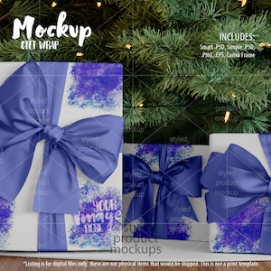 Christmas wrapping paper Mockup | Add your own image and background