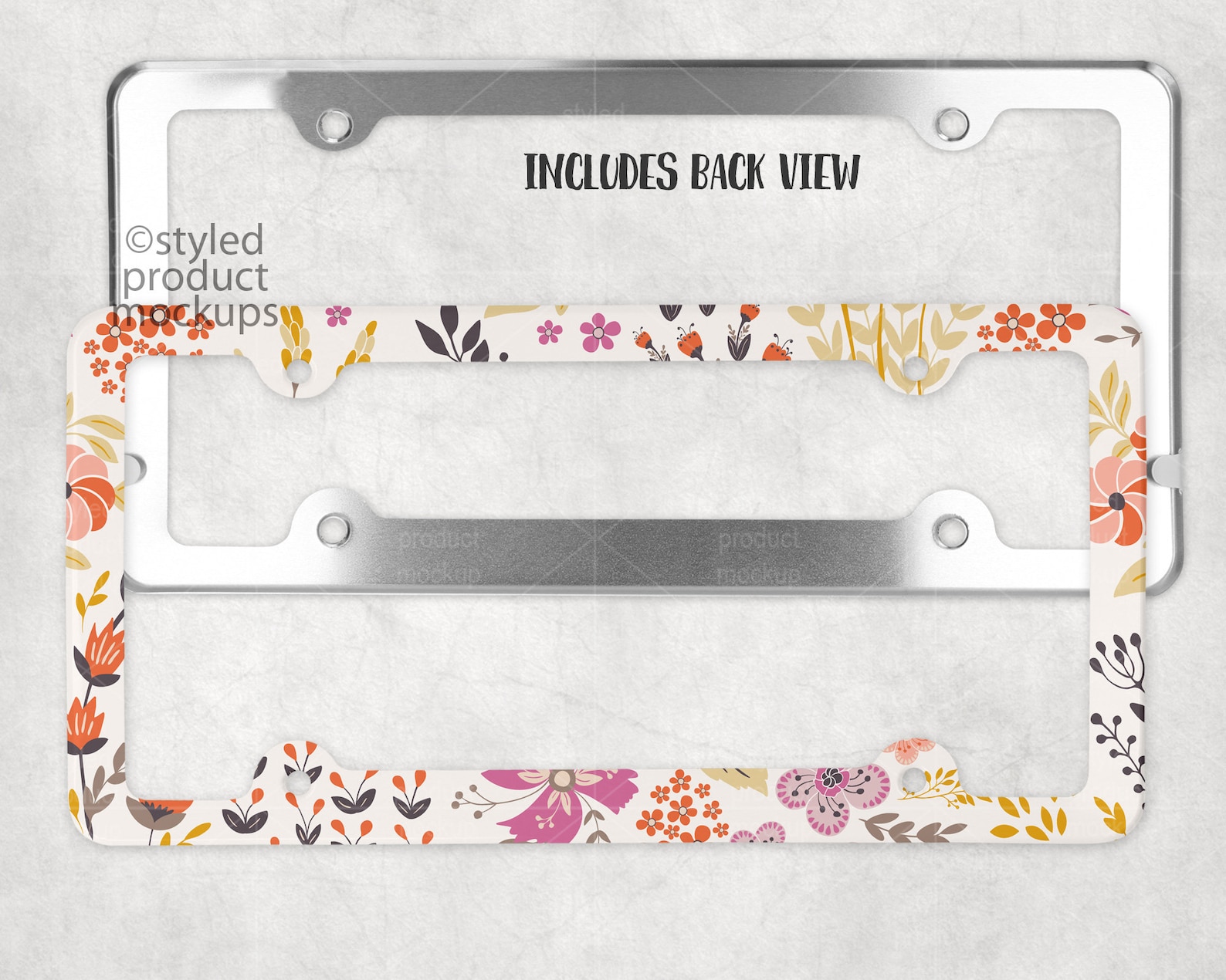 Dye sublimation 3D license plate frame Mockup Add your own Etsy