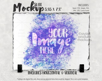 Dye sublimation rectangle slate Mockup | Add your own image and background