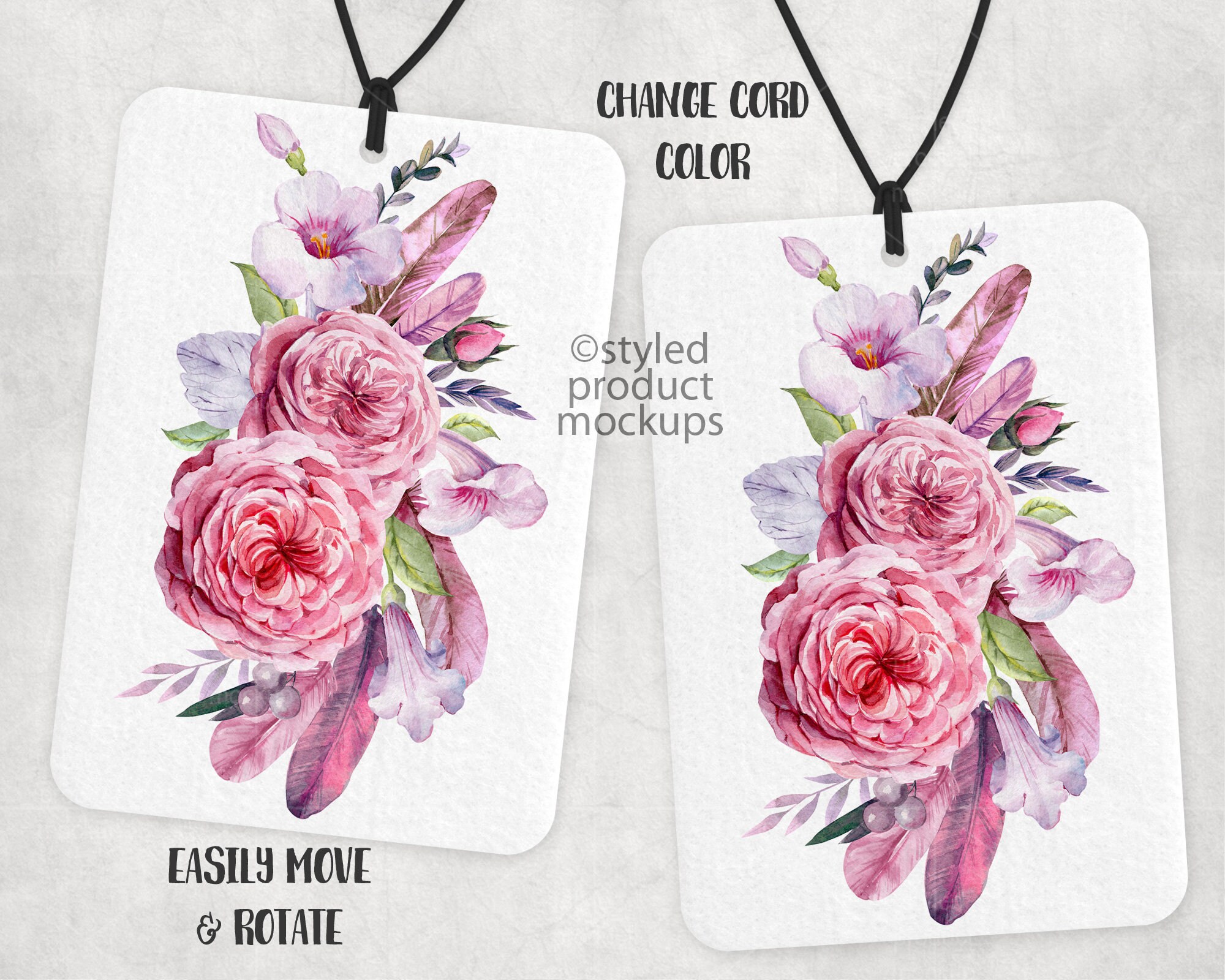 Dye Sublimation Rectangle Car Air Freshener Mockup Add Your Etsy