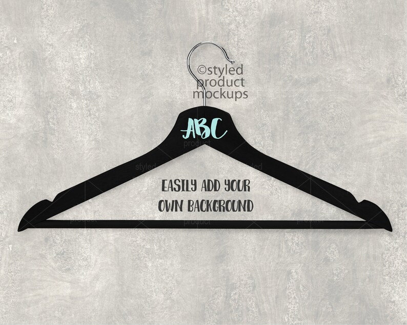 Download Wooden clothes hanger Mockup Add your own image and | Etsy