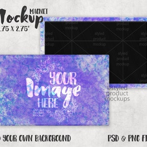 Rectangle shaped 1.75 x 2.75 inch horizontal magnet Mockup | Add your own image and background
