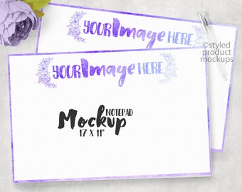 Paper notepad mockup template| Add your own image and background