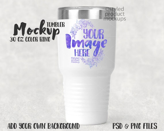 30 Oz Ring Neck Color Coated Tumbler Mockup Add Your Own Etsy
