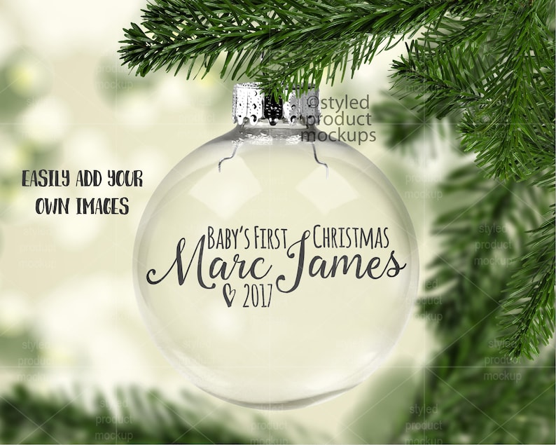 Download Clear round Christmas ornament mockup template Add your own | Etsy