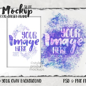 Dye sublimation offset slate frame Mockup | Add your own image and background