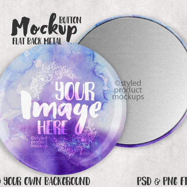 Flat back button Mockup Template with Front and Back view