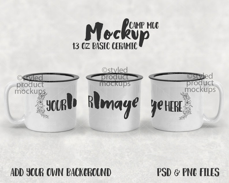 Download Dye sublimation 13 oz ceramic camp mug mockup template Add ...
