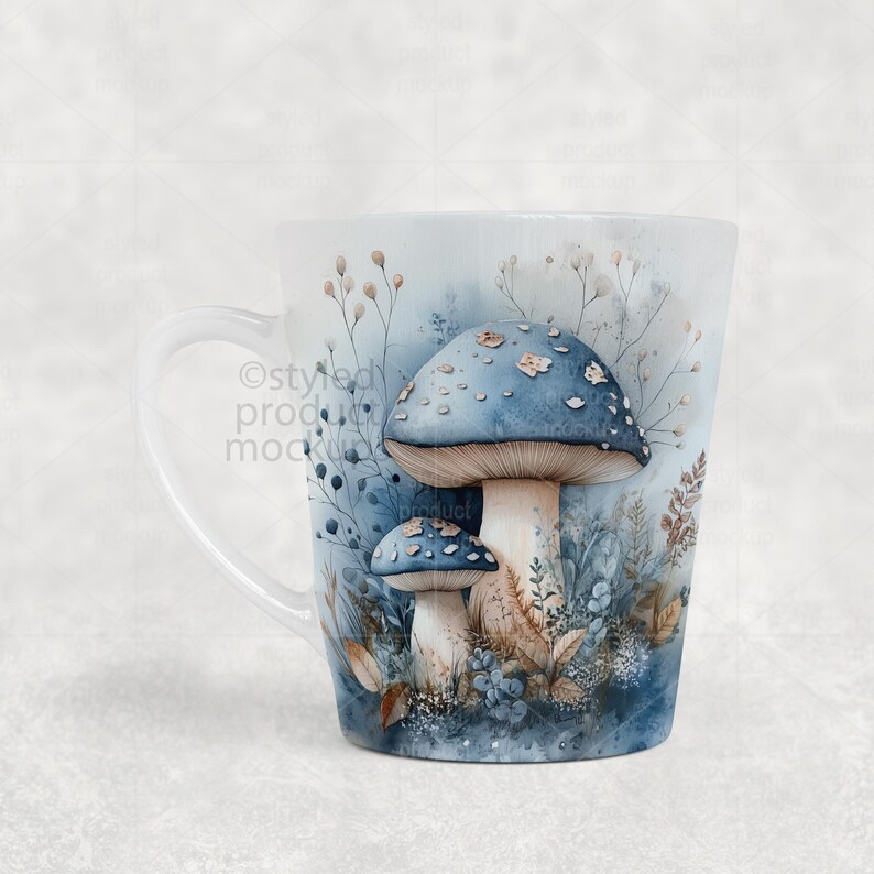 Dye sublimation 12oz Latte Mug Mockup (PSD, Canva, PNG) image 6