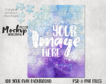 Sublimation puzzle Mockup Template | Add your own image and background