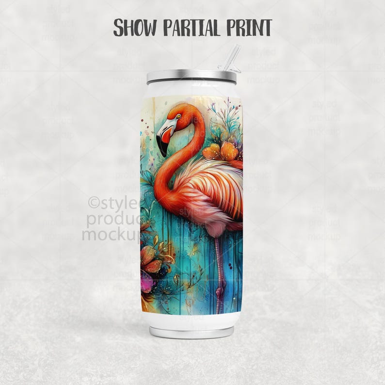 Maqueta de vaso con forma de lata de 17 oz para sublimación (PSD, Canva, PNG) imagen 9