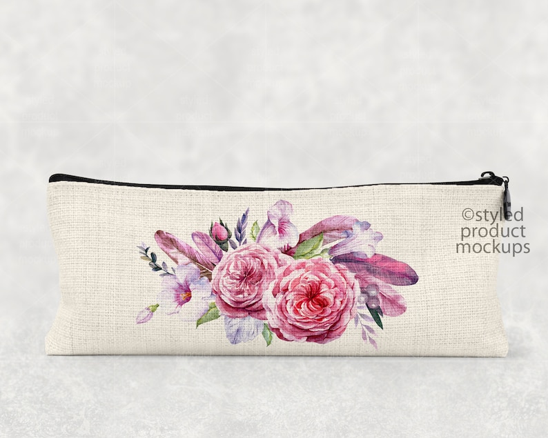 Download Dye sublimation linen pencil case mockup template Add your | Etsy