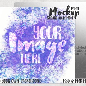 Dye sublimation square aluminum panel Mockup | Add your own image and background