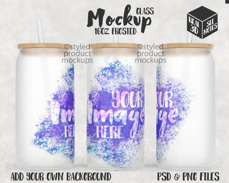 Dye Sublimation 16oz Frosted Glass Can Shaped Tumbler Mockup Etsy UK