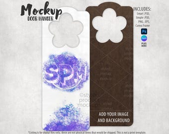 Flower Door Hanger Mockup: Dye Sublimation (PSD, Canva, PNG, EPS)