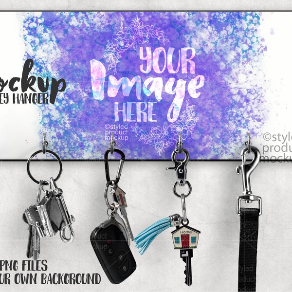 Dye sublimation key hanger mockup | Add your own image and background