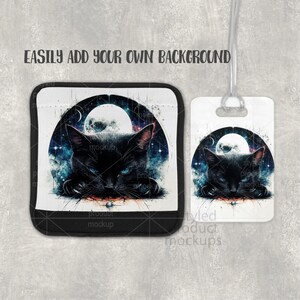 Sublimation rectangle luggage tag and wrap mockup | Add your own image and background image 3