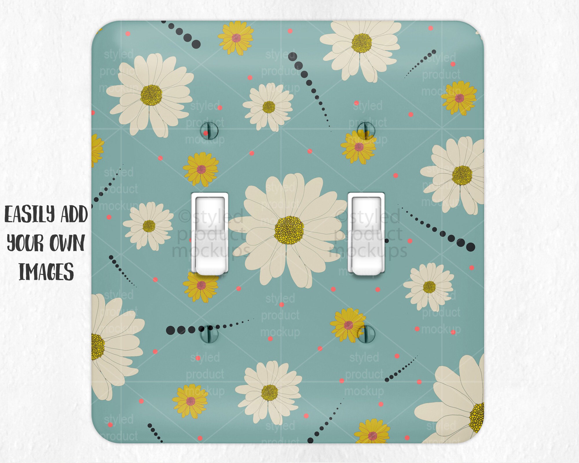 Dye sublimation double light switch cover mockup Add your Etsy