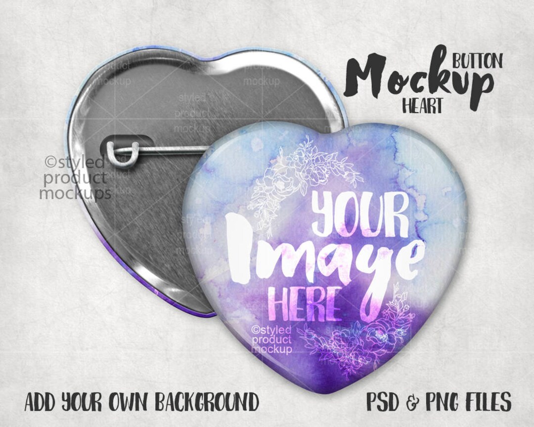 Premium PSD  Handcrafted heart shaped buttons painted on