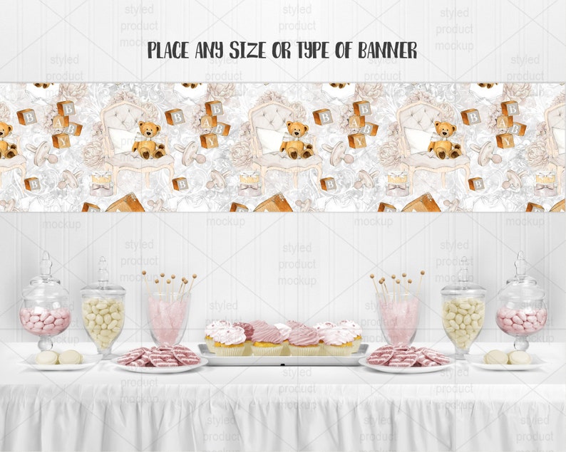 Download Party dessert buffet table backdrop mockup | Etsy