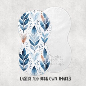 Peanut Shaped Burp Cloth Mockup | PSD, PNG, EPS & Canva | Sublimation Baby Burp Rag image 2