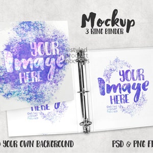Three ring binder Mockup | Add your own image and background