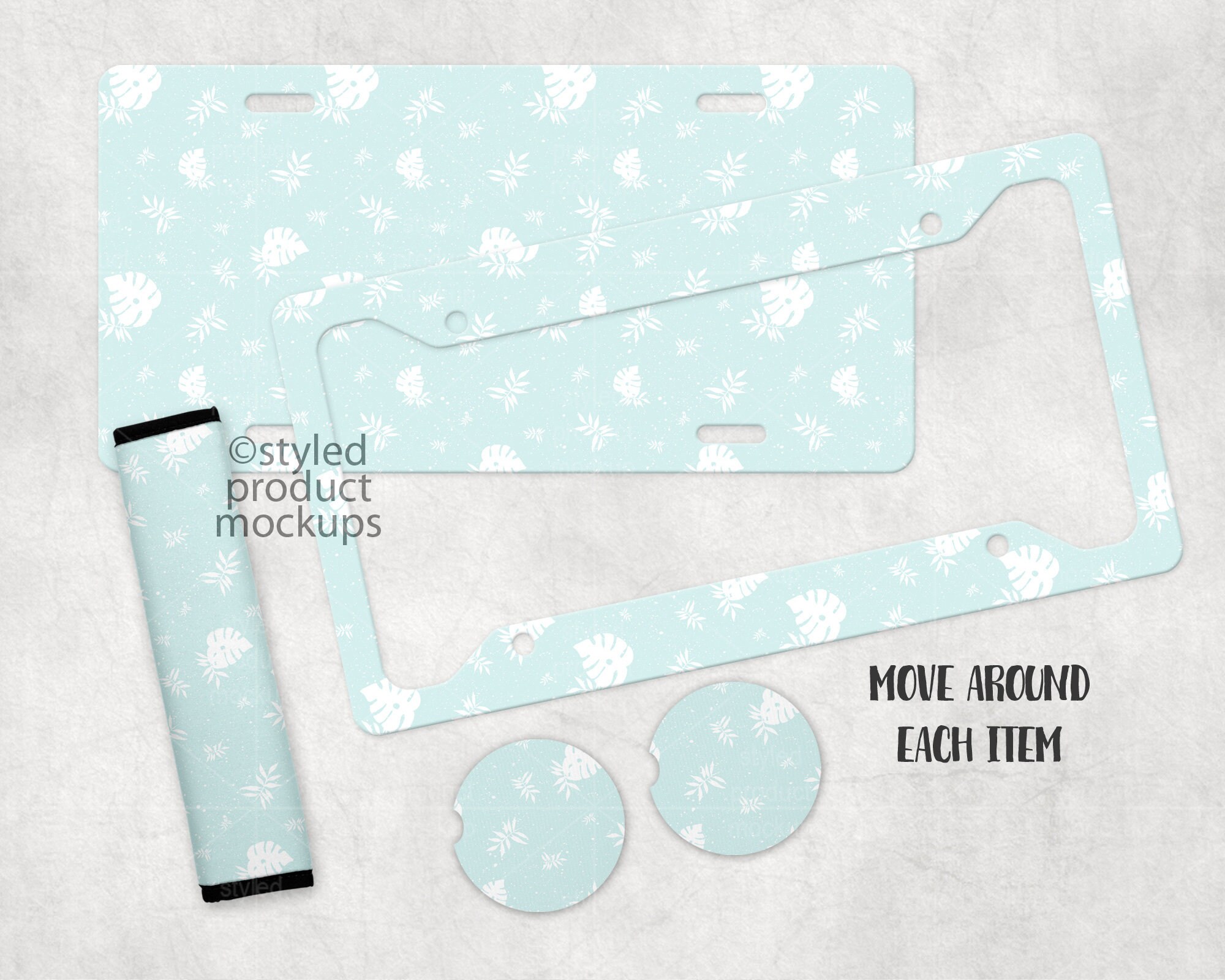 Dye Sublimation Car Accessory Gift Set Mockup Add Your Own - Etsy