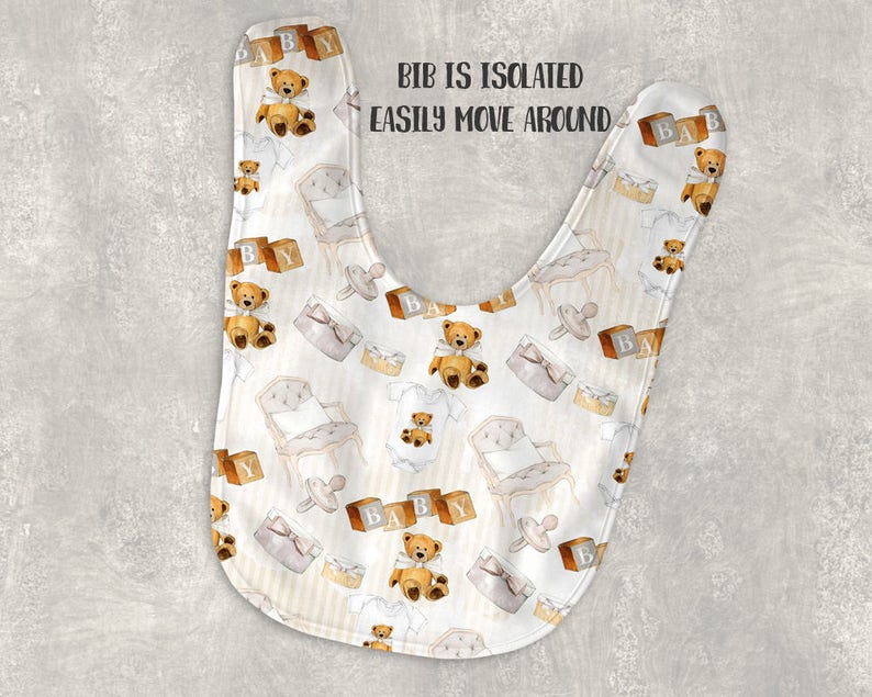 Download Fleece baby bib mockup template Add your own image and | Etsy