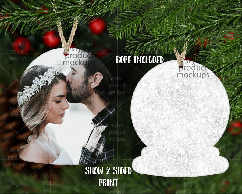Download Dye sublimation snow globe shaped ornament mockup Add your | Etsy