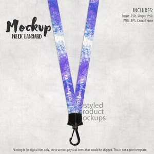 Dye sublimation neck lanyard mockup | Add your own image and background
