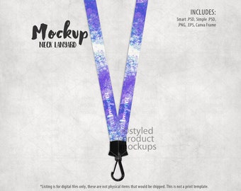 Dye sublimation neck lanyard mockup | Add your own image and background
