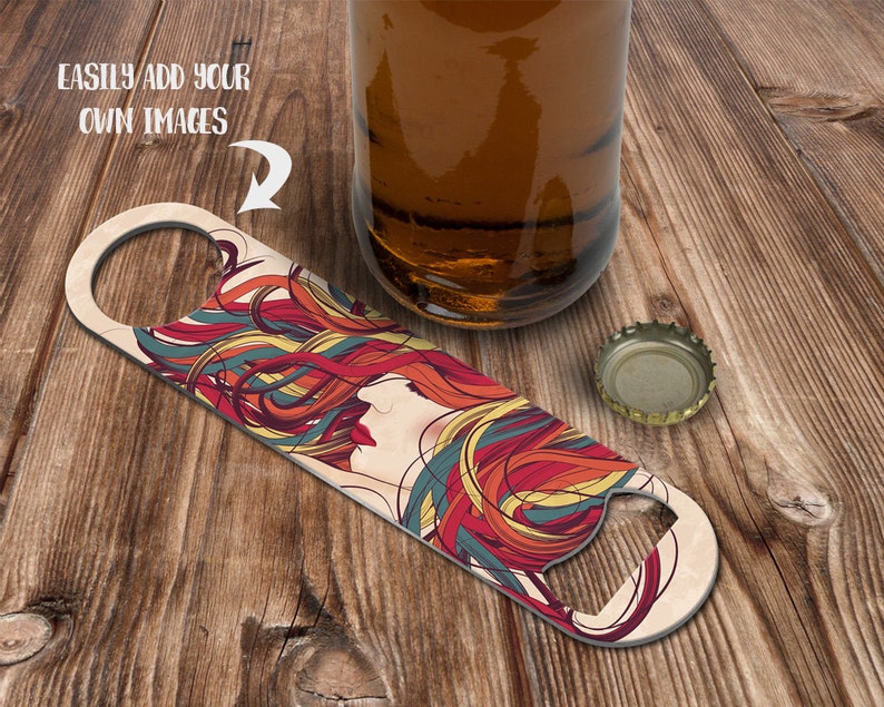 Download Bar Bottle Opener Mockup Template Add your own image and | Etsy