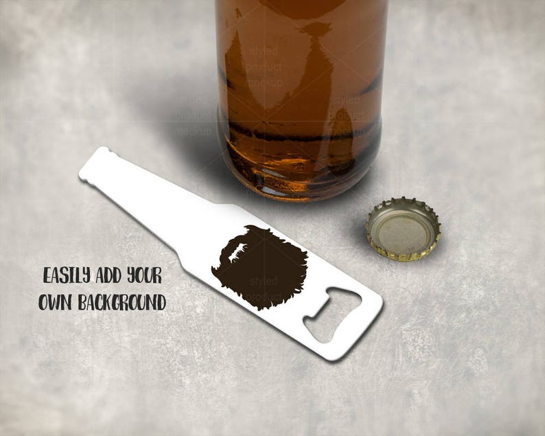 Download Bottle shaped bottle opener mockup template Add your own ...