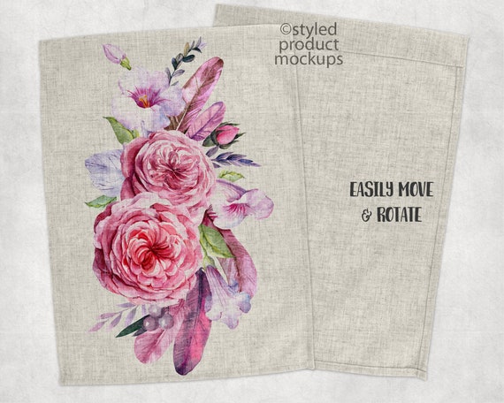 Dye Sublimation Linen Garden Flag Mockup Add Your Own Image Etsy