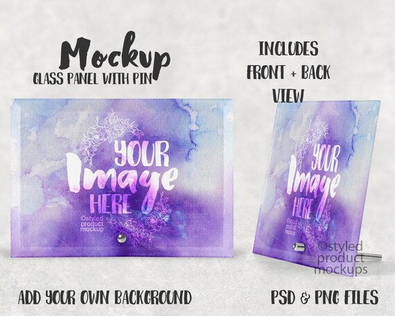Download Dye Sublimation Glass Photo Panel With Metal Pin Stand Mockup Etsy PSD Mockup Templates