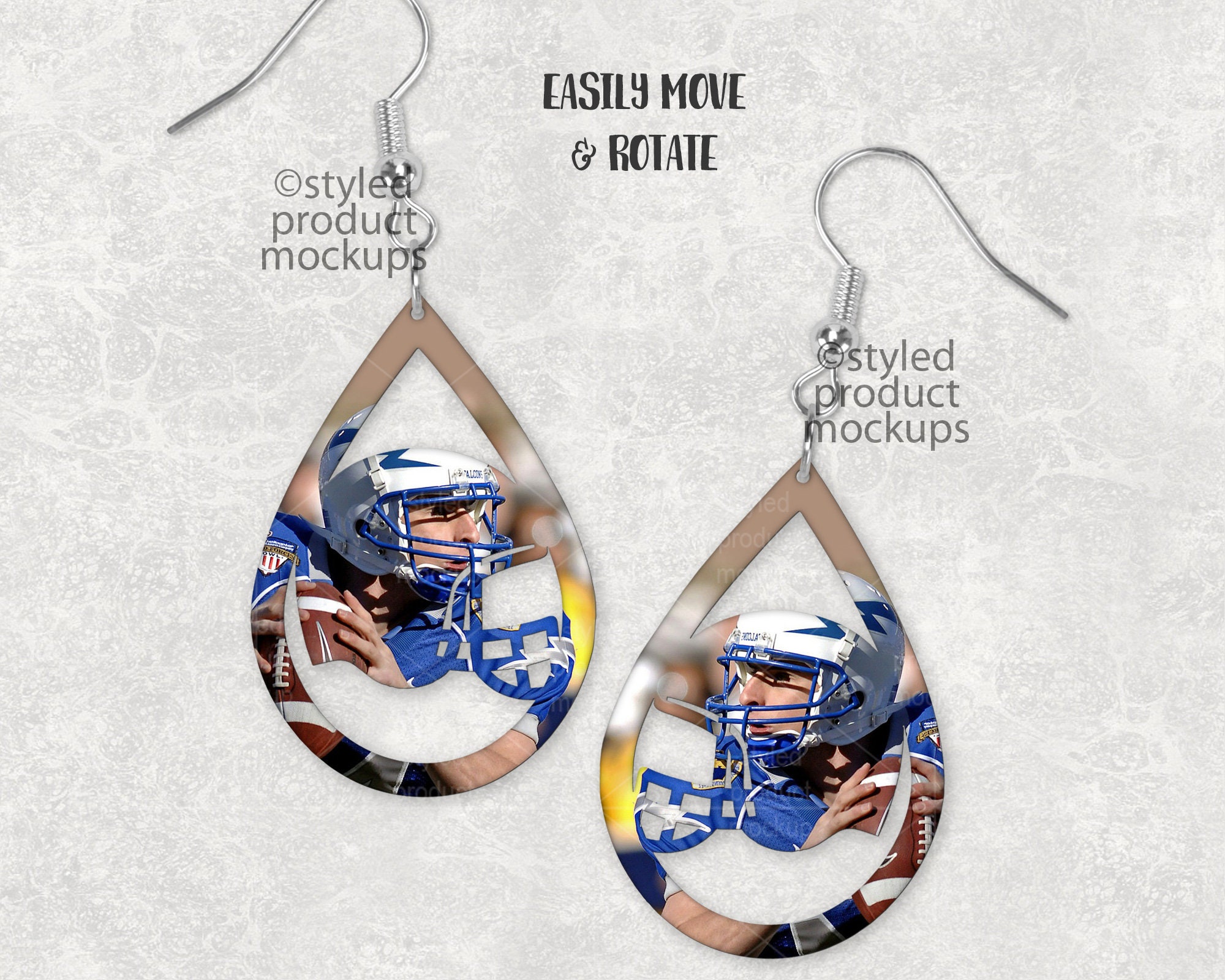 Dye Sublimation Football Helmet Shaped Earrings | Add Your Own Image ...